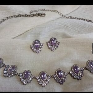 Elegant Silver and Purple Jewelry Set